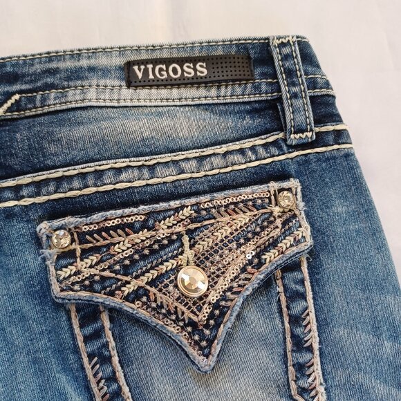 Vigoss Jeans Cropped Capri New York Heritage Fit Stretch Lowrise Size 4 Size 3 - Picture 7 of 13